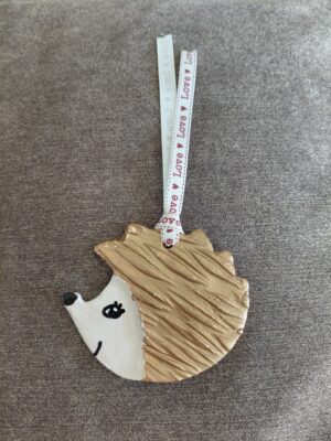 Ceramic hedgehog hanger