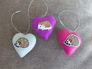 Felt hedgehog hanger